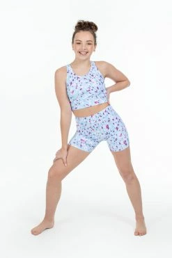 Discount ✔️ BLOCHSTORE-US BLOCH X Flo Active Nicole Bike Shorts Pale Blue Petals ⌛