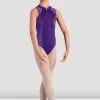 Deals ✨ BLOCHSTORE-US 👧 Girls Maddinson Velvet Zipper Front Leotard Amethyst 🎉