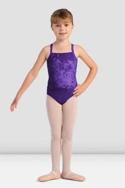 Children Dancewear Sales 18 Coupon ๐ BLOCHSTORE-US ๐ง Girls Pippa Velvet Camisole Leotard Amethyst ๐