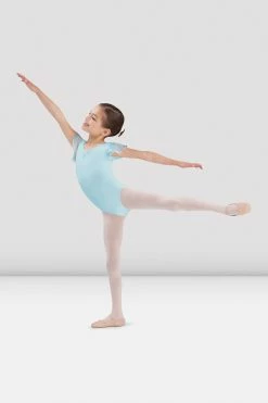 Discount ❤️ BLOCHSTORE-US 👧 Girls Georgette Sequin Leotard Pastel Blue 💯