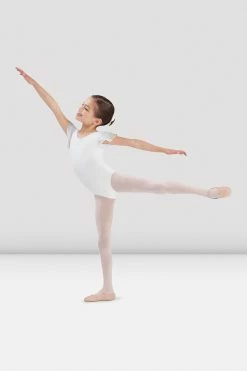 Buy 🥰 BLOCHSTORE-US 👧 Girls Georgette Sequin Leotard White ⌛