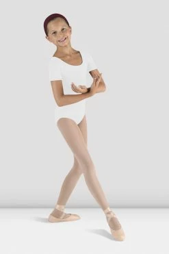 Buy 👏 BLOCHSTORE-US 👧 Girls Short Sleeve Round Neck Leotard White 👏