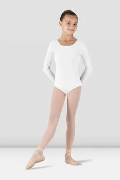 Best reviews of 🧨 BLOCHSTORE-US 👧 Girls Basic Long Sleeve Leotard White ✔️