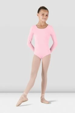 Cheap 😉 BLOCHSTORE-US 👧 Girls Basic Long Sleeve Leotard 🍬 Candy Pink 😀