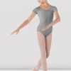 Cheapest 🌟 BLOCHSTORE-US 👧 Girls Dujour Cap Sleeve Leotard Grey 👍 -Children Dancewear Sales CL5602 GRY 01