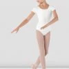 Best Sale 🎁 BLOCHSTORE-US 👧 Girls Dujour Cap Sleeve Leotard White 🧨 -Children Dancewear Sales CL5602 WHT 01