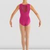 Best Sale ❤️ BLOCHSTORE-US 👧 Girls Miame Heart Mesh Leotard Hot Pink 💯 -Children Dancewear Sales CL7905 HPK 02