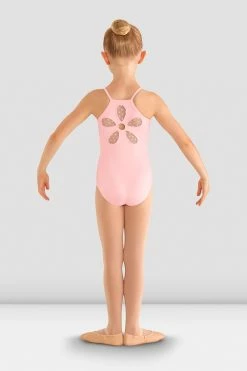 Cheap 🧨 BLOCHSTORE-US 👧 Girls Begonia Flower Mesh Back Leotard 🍬 Candy Pink 🔔