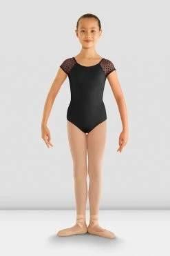 Best reviews of 🎉 BLOCHSTORE-US 👧 Girls Heart Mesh Cap Sleeve Leotard Black 🔥