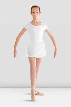 Outlet ❤️ BLOCHSTORE-US 👧 Girls Prisha Short Sleeve 👗 Skirted Leotard White ⭐