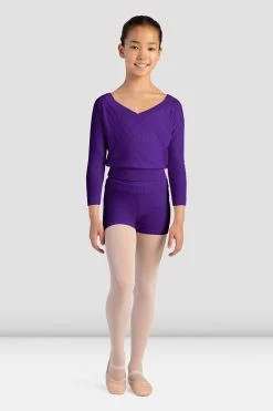 Brand new 😍 BLOCHSTORE-US 👧 Girls Posie Knit Cropped Sweater Amethyst ✔️