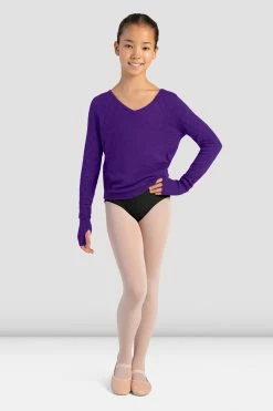 Cheapest 🥰 BLOCHSTORE-US 👧 Girls Dulcie Knit Long Sleeve Sweater Amethyst 🛒