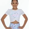 Hot Sale ❤️ BLOCHSTORE-US BLOCH X Flo Active Twist Front Tee White 🎁 -Children Dancewear Sales IV9GNxCQ