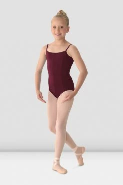 Best deal 🌟 BLOCHSTORE-US 👧 Girls Mirella Princess Seam V Front Camisole Leotard Burgundy ❤️