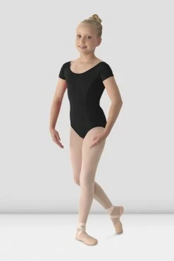 Deals ❤️ BLOCHSTORE-US 👧 Girls Mirella Classic Short Sleeve Leotard Black 😀