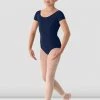 Coupon 🤩 BLOCHSTORE-US 👧 Girls Mirella Classic Short Sleeve Leotard Navy ❤️