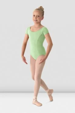Best Pirce 😀 BLOCHSTORE-US 👧 Girls Mirella Classic Short Sleeve Leotard Seafoam 🔥