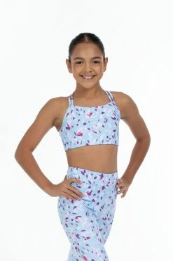 Outlet 😍 BLOCHSTORE-US BLOCH X Flo Active Remi X-Back Bra Top Pale Blue Petals 🥰